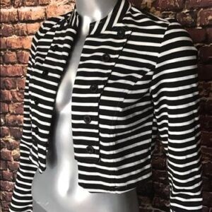 Poetry Clothing Jacket - Black Striped Crop Blazer Size M